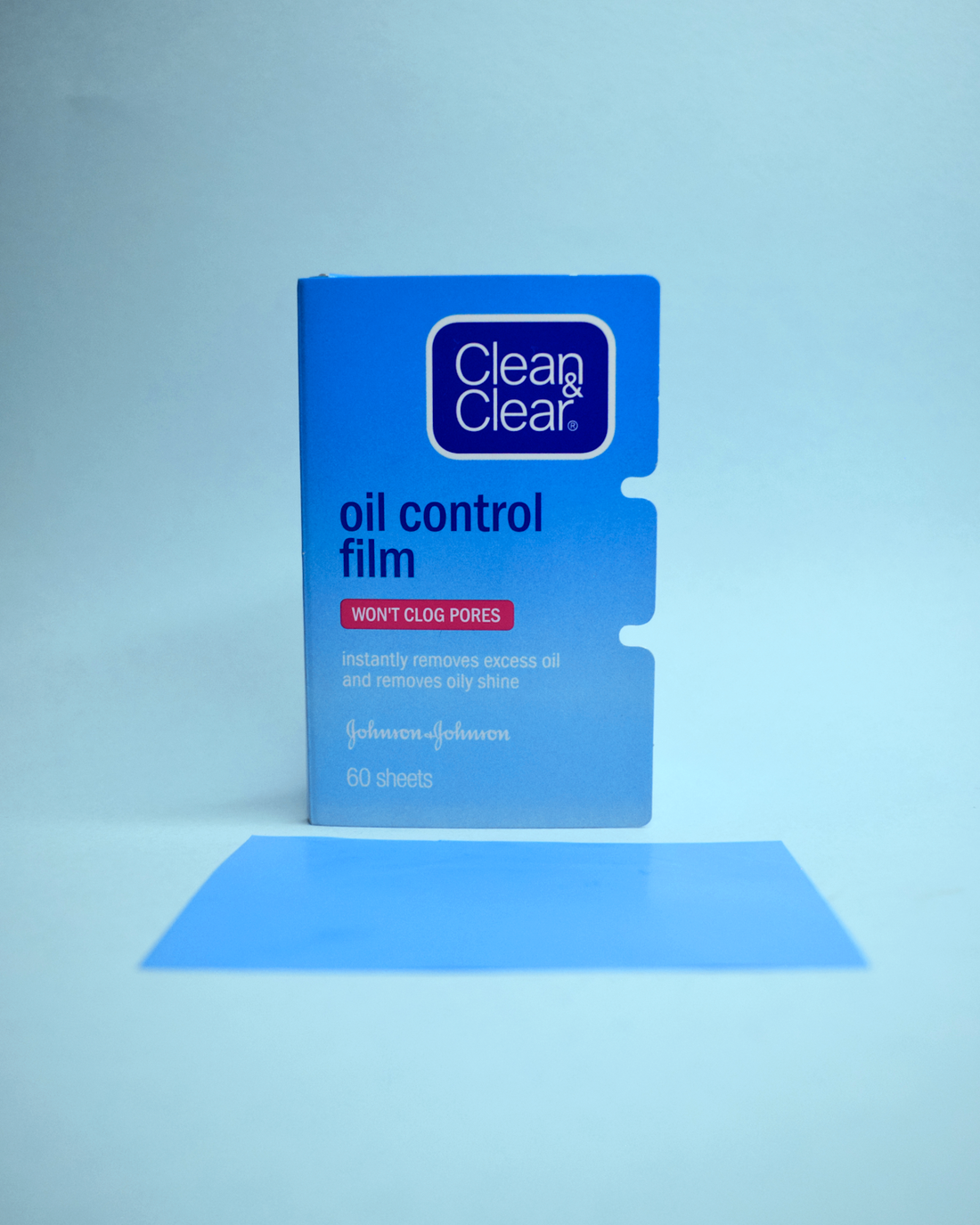 a blue box of clean clear oil control film