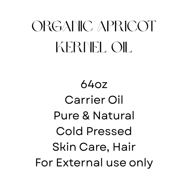 64oz Pure Apricot Kernel Oil for Skin & Hair – Cold-Pressed, Natural, Moisturizing
