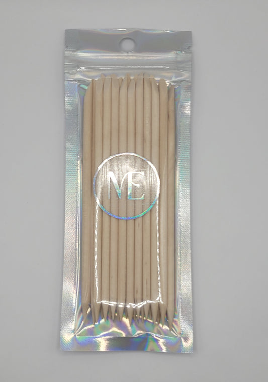 on pack of cuticle pushers of 20 in a bag on a white background