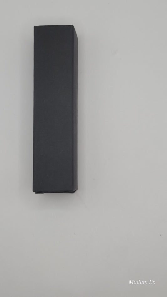 Black rectangular block on a gray background