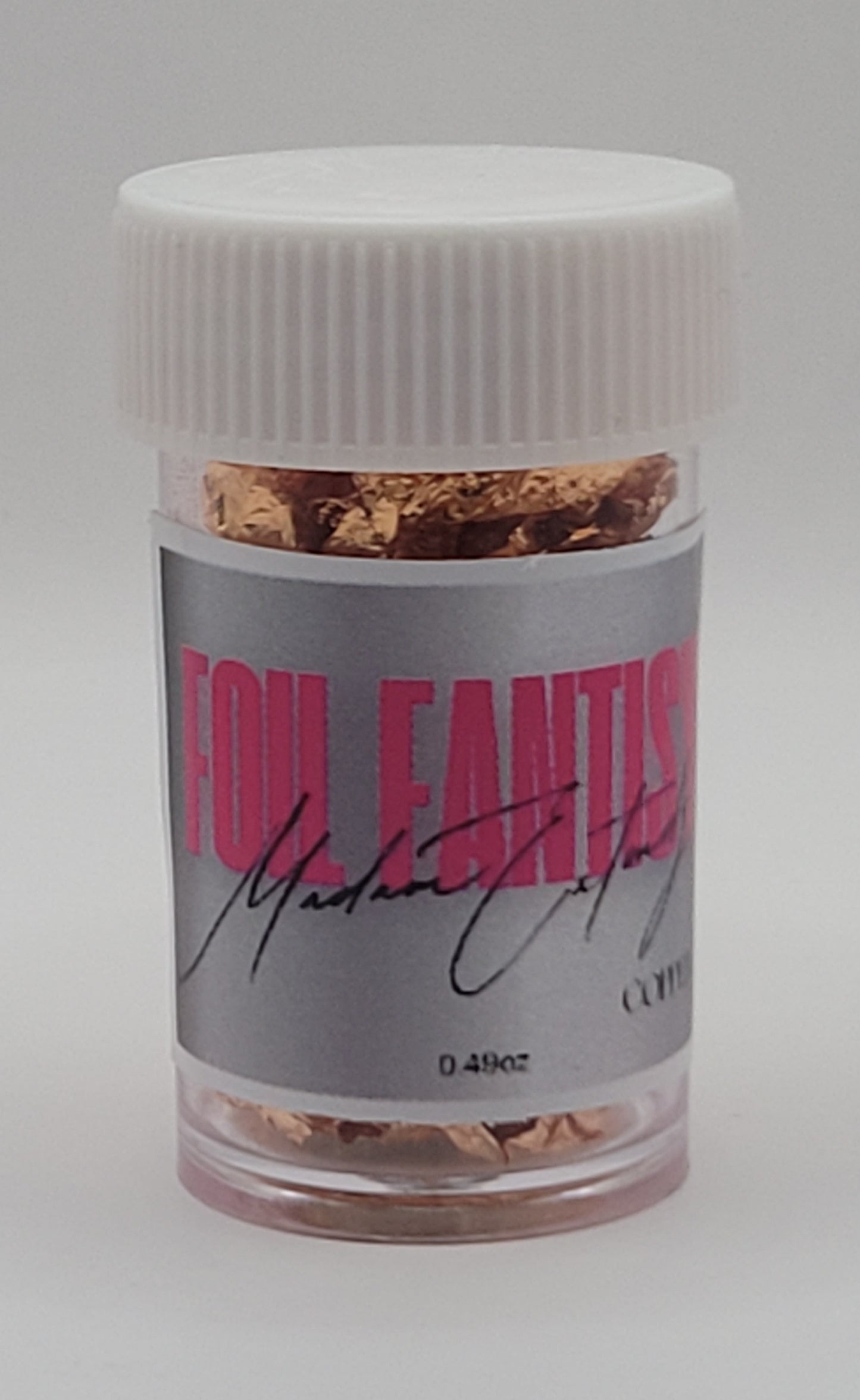 one Jar of copper metallic foil with 'Foil Fantasy' and 'Madame Extendz' text on a gray background