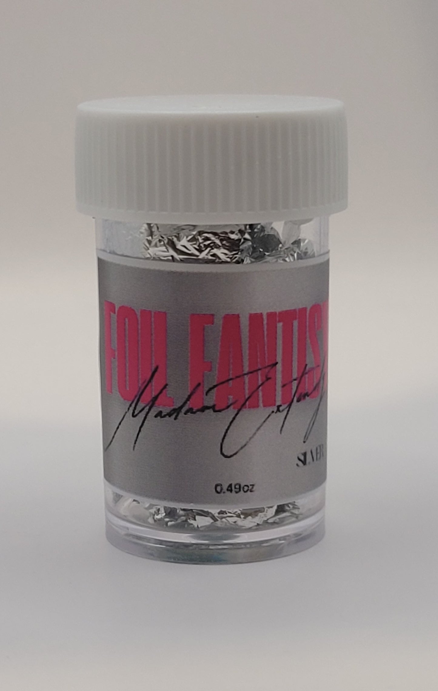 one Jar of silver metallic foil with 'Foil Fantasy' and 'Madame Extendz' text on a gray background