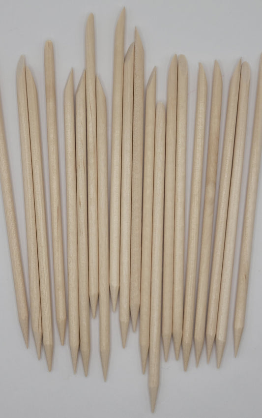 20pc Wooden Cuticle Pushers – Disposable, Hygienic Tools for Nail Prep & Manicure Care
