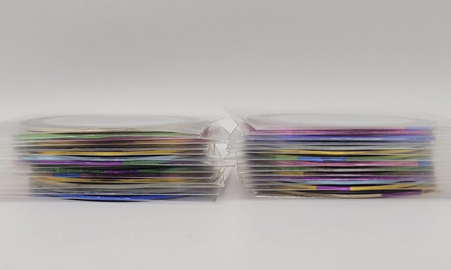 15pcs Professional Nail Striping Tape – Precision Lines & Stunning Nail Art Designs! Metallic Holographic Nail Art Lines