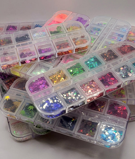 stack of Celestial 12 Grid Glitter Galaxy