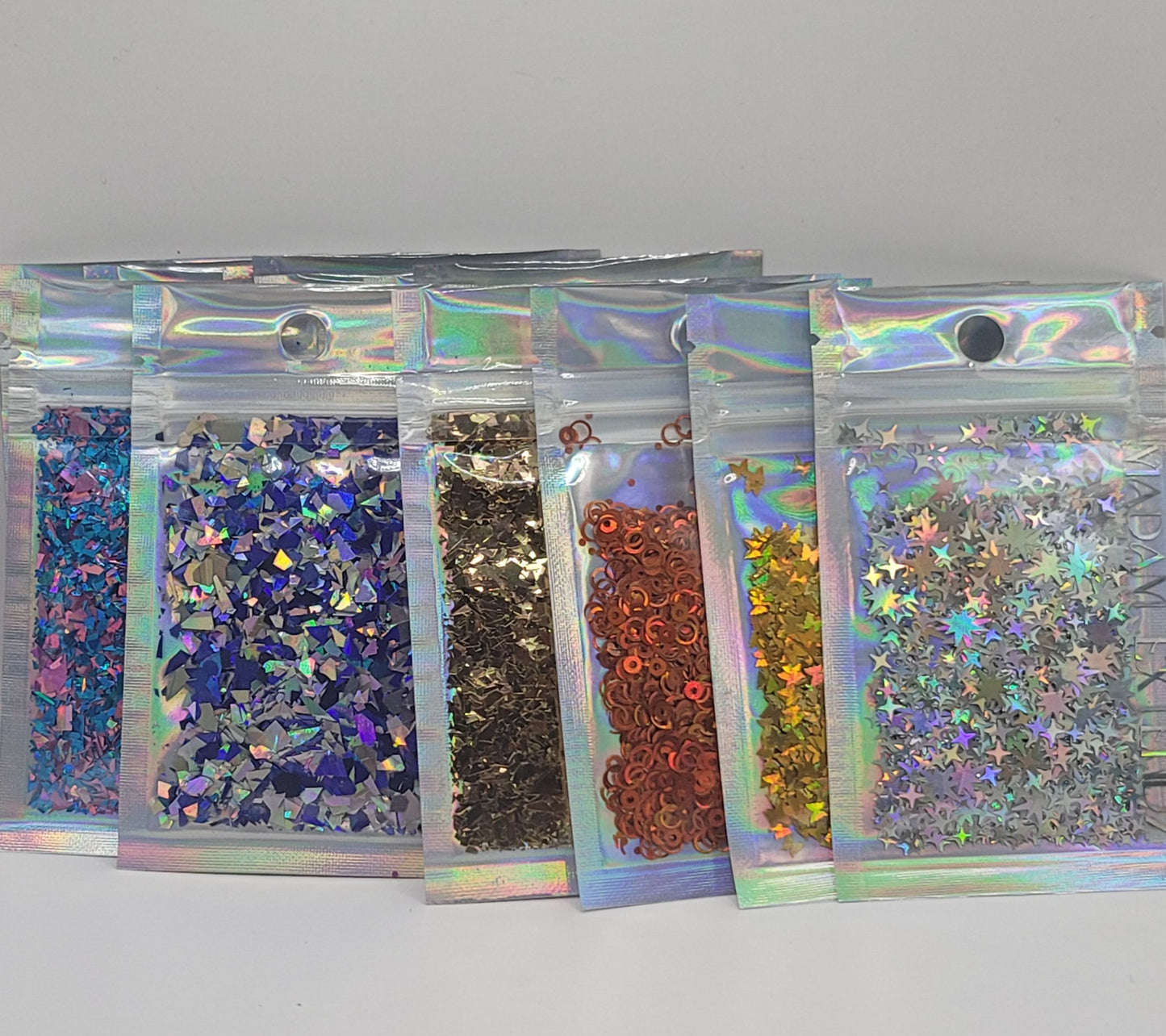 Ultimate Glitter Nail Art Mistery Bundle – 15pk & 18pk Sets | Holographic, Metallic & Iridescent Shapes for Dazzling Designs