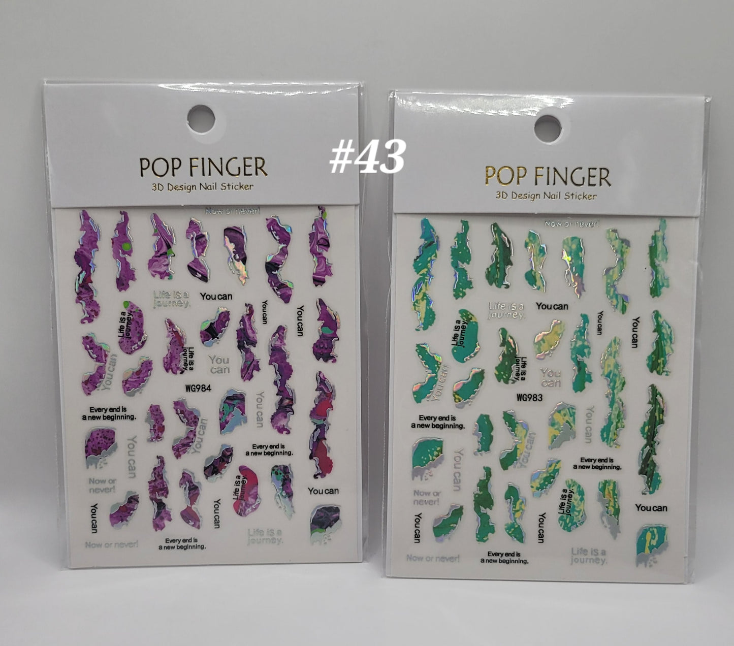 40/80 POP FINGER 3D NAIL STICKERS Bold Accent Nail Art | Glossy Gems, Florals & Abstract Designs | Self-Adhesive & Easy Apply