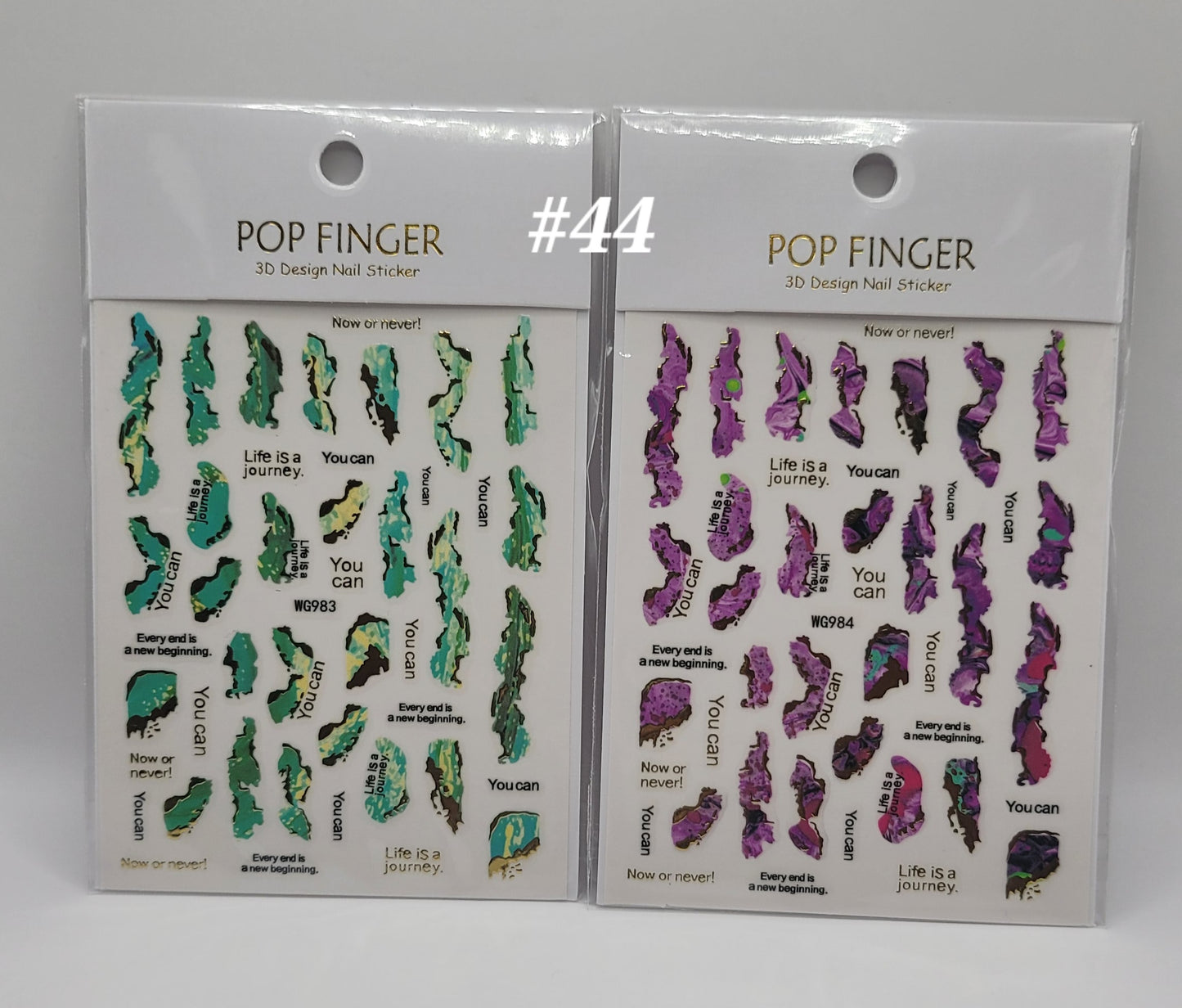 40/80 POP FINGER 3D NAIL STICKERS Bold Accent Nail Art | Glossy Gems, Florals & Abstract Designs | Self-Adhesive & Easy Apply