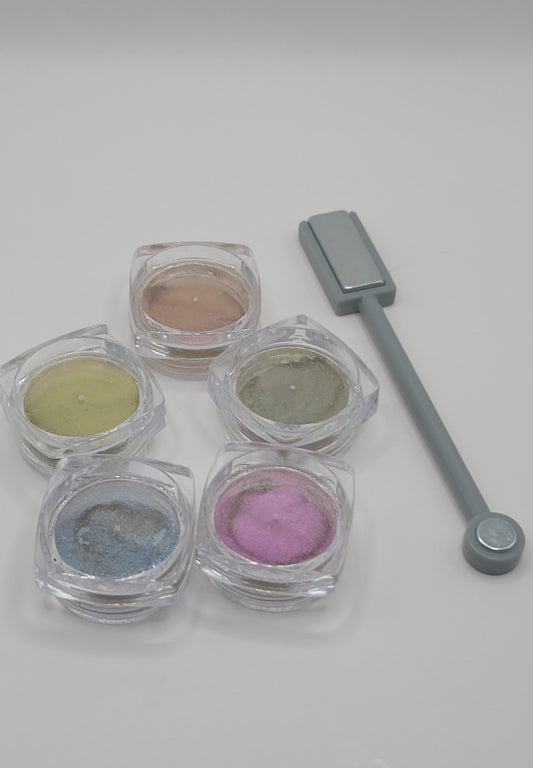 5pcs Magnetic Cat Eye Nail Powder with Magnet