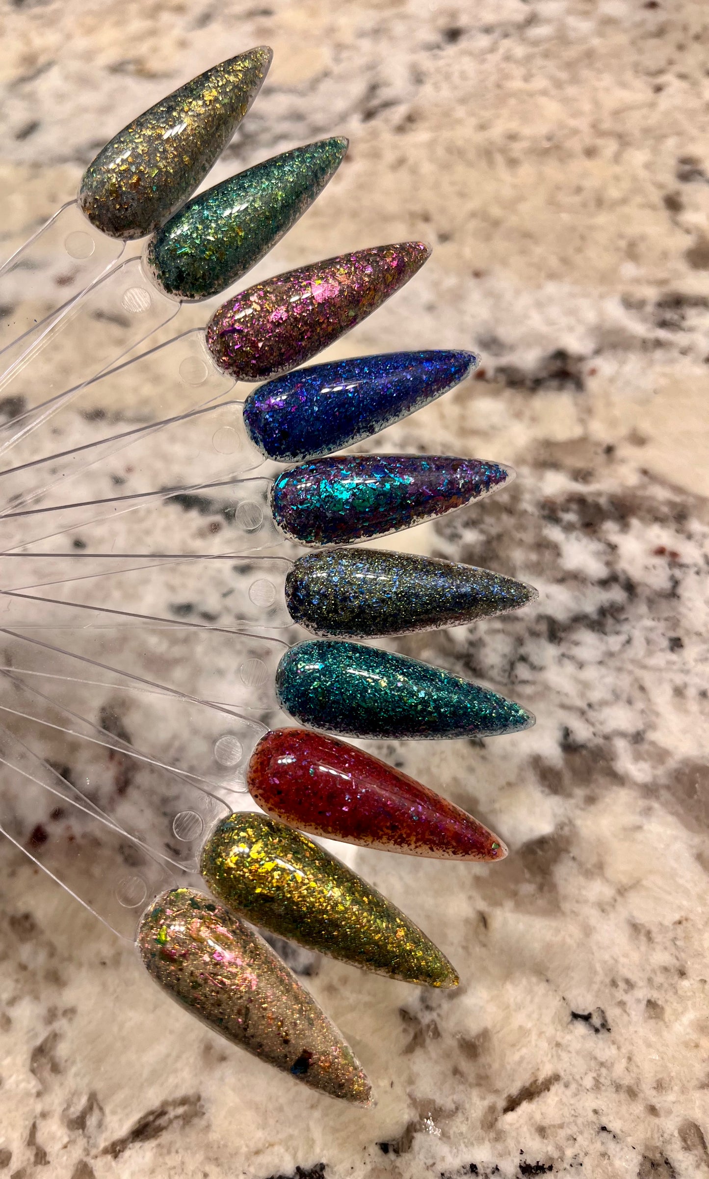 Prismatic Chameleon Acrylic Powder Kit – Dynamic Color-Shifting Powders for Custom Nail Creations (Add-Ons)