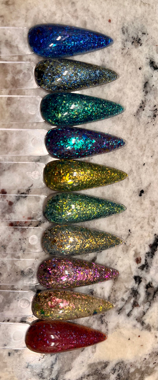 Prismatic Chameleon Acrylic Powder Kit – Dynamic Color-Shifting Powders for Custom Nail Creations (Add-Ons)
