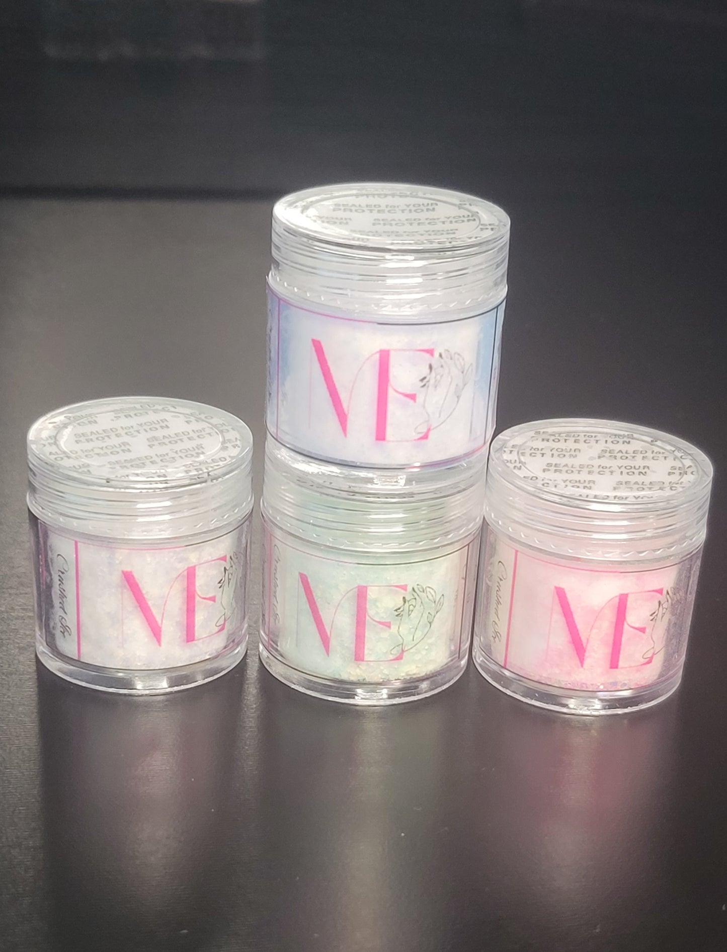 Icey Acrylic Powder Set – 4 Crystal-Cool Acrylics for Frosted, Shimmering Nail Art (Add-Ons)