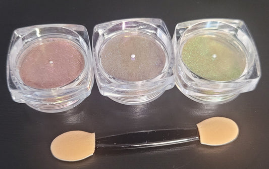 3pc Magnetic Cat Eye Nail Powder Set – Chrome-Shift Pigments for Hypnotic Nail Art