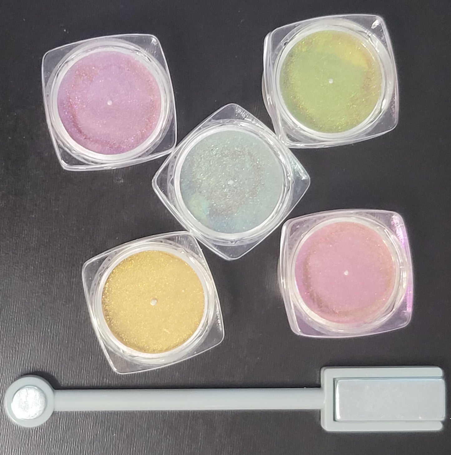 5pc Cat Eye Chrome Accent Powder – Magnetic Shimmer Shades with Styling Tool