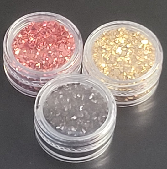 Crushed Glass Accent Stones – Iridescent Crystal Stones for 3D Nail Designs & Salon-Grade Embellishment