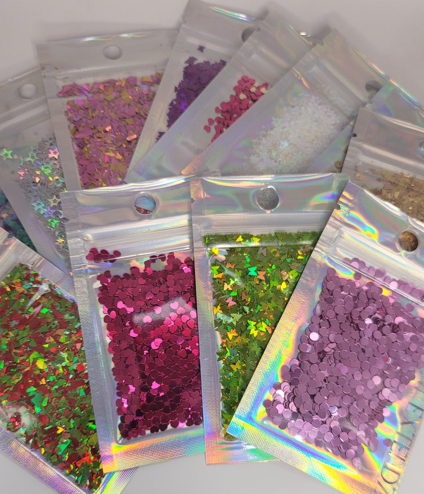 10 Pack Shaped Glitter Mix for Nails | Accent Nail Art Confetti | DIY & Pro Use