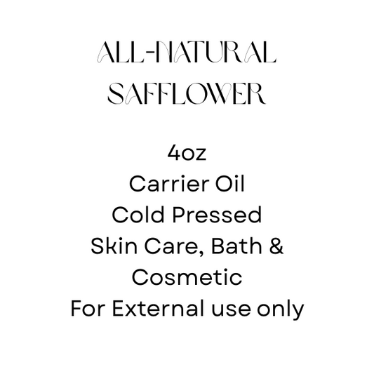 Pure Safflower Oil – 4oz Bottle | Cold-Pressed, Nutrient-Rich, for Skin & Hair Care