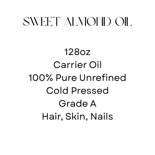 128oz Pure Sweet Almond Oil – Cold-Pressed, Unrefined, Natural Moisturizer for Skin, Hair & Massage