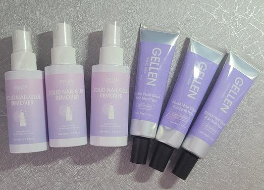 Gellen Solid Nail Glue + Remover Set
