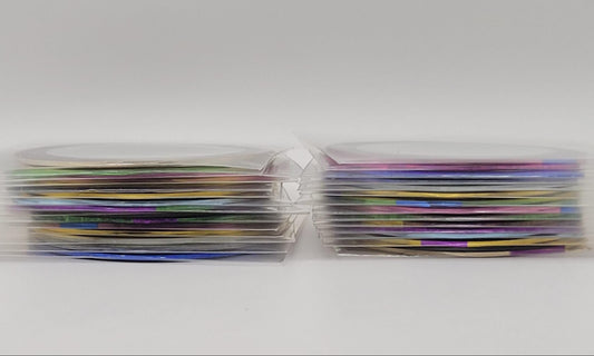 15pcs Professional Nail Striping Tape – Precision Lines & Stunning Nail Art Designs! Metallic Holographic Nail Art Lines 