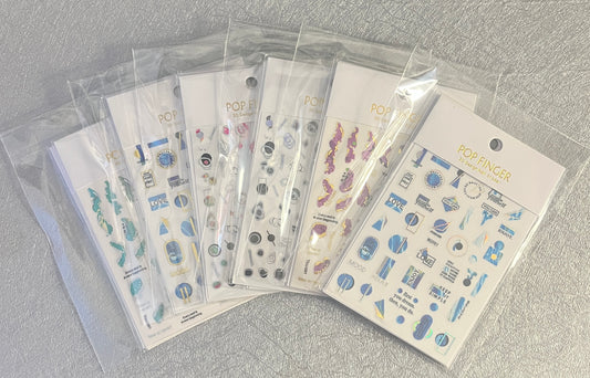 POP FINGER 3D Accent Nail Stickers (12-Set Collection)